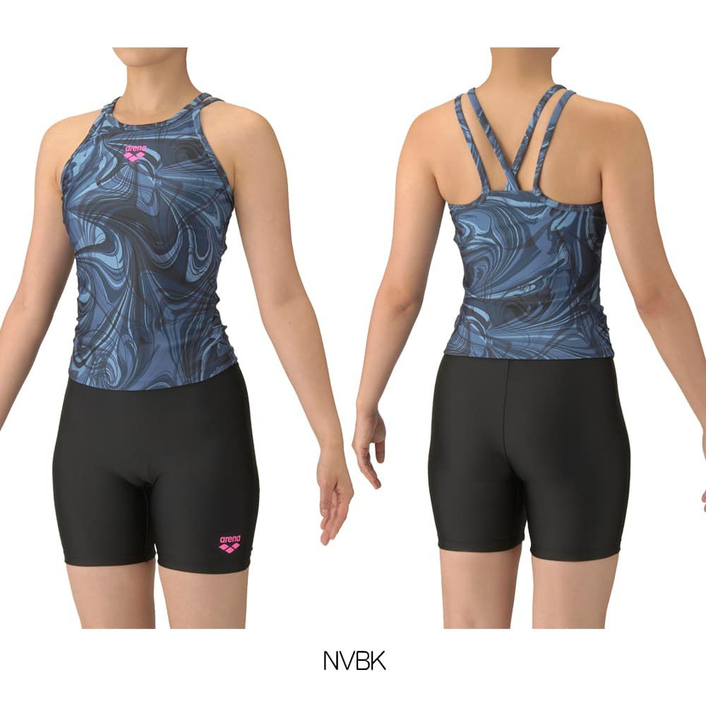 アリーナARENAフィットネス水着レディースフィットネスセパレーツミドルレッグ差し込みパッドパッド付き2025年秋冬モデルAS5FWF50L