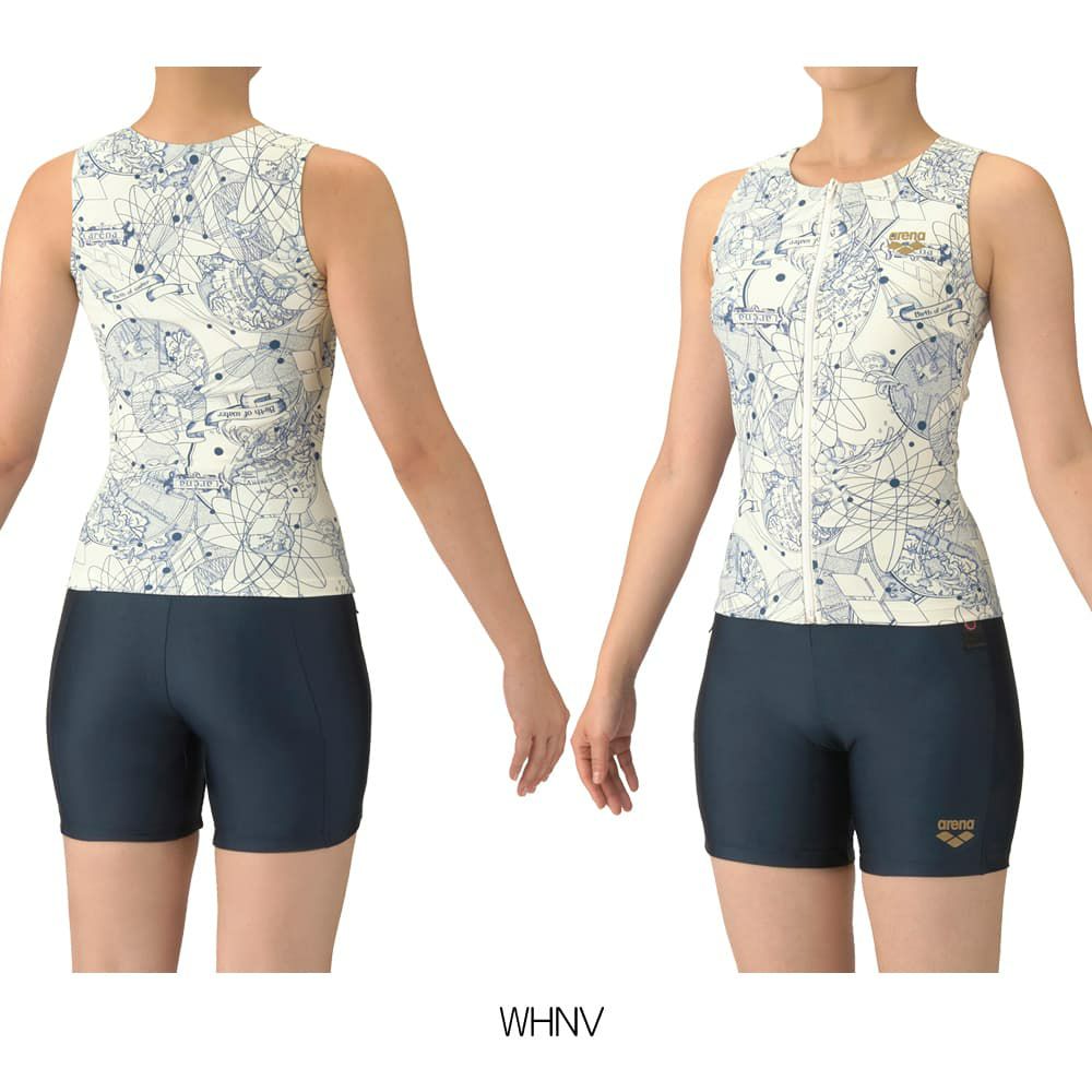 アリーナARENAフィットネス水着レディースフィットネスセパレーツカバーバックミドルレッグ差し込みパッドパッド付き2025年秋冬モデルAS5FWF52L