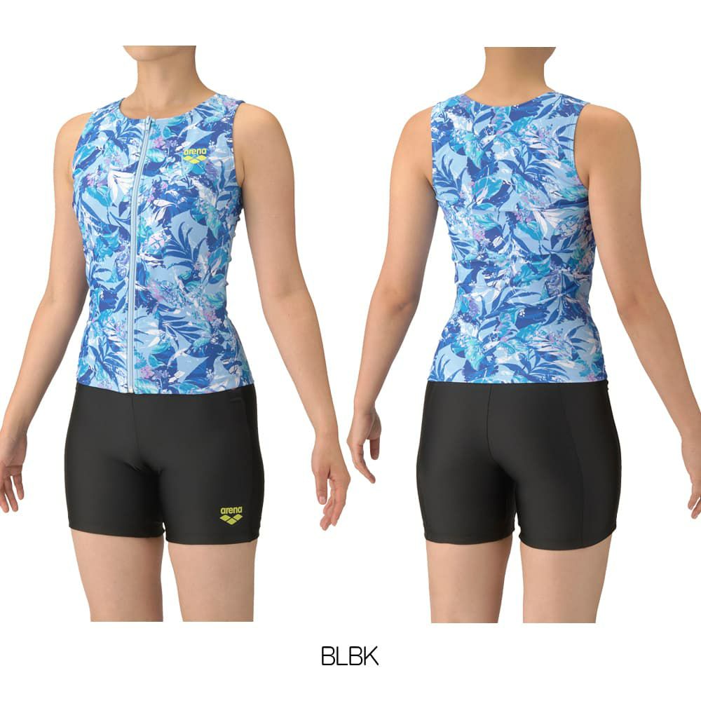 アリーナARENAフィットネス水着レディースフィットネスセパレーツカバーバックミドルレッグ差し込みパッドパッド付き2025年秋冬モデルAS5FWF53L
