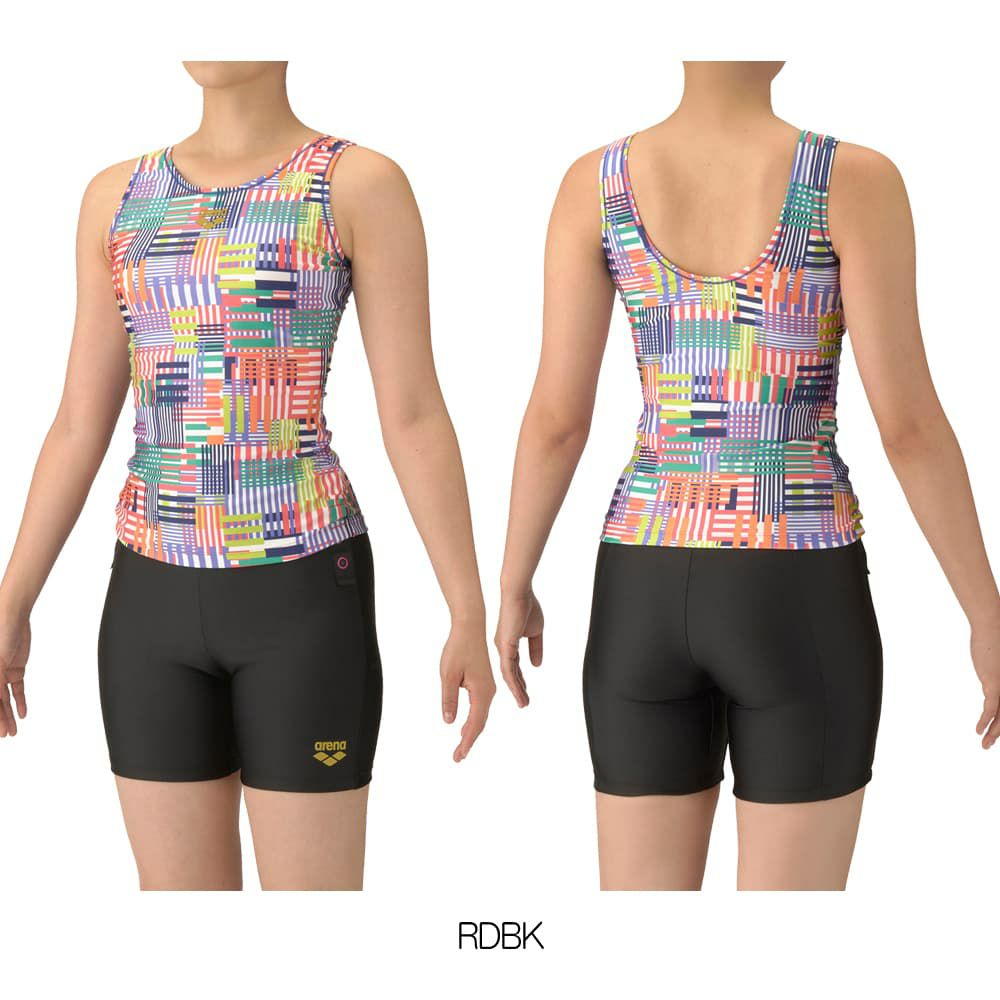 アリーナARENAフィットネス水着レディースフィットネスセパレーツUバックミドルレッグ差し込みパッドパッド付き2025年秋冬モデルAS5FWF55L