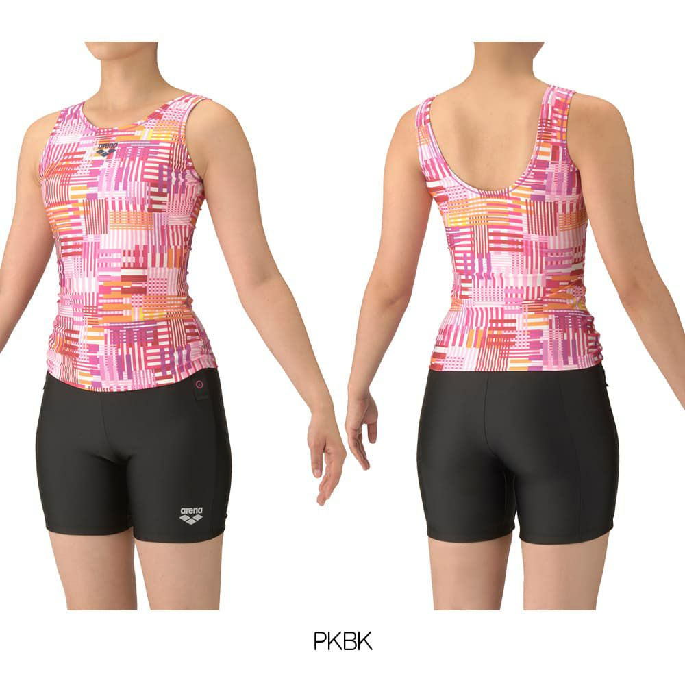 アリーナARENAフィットネス水着レディースフィットネスセパレーツUバックミドルレッグ差し込みパッドパッド付き2025年秋冬モデルAS5FWF55L