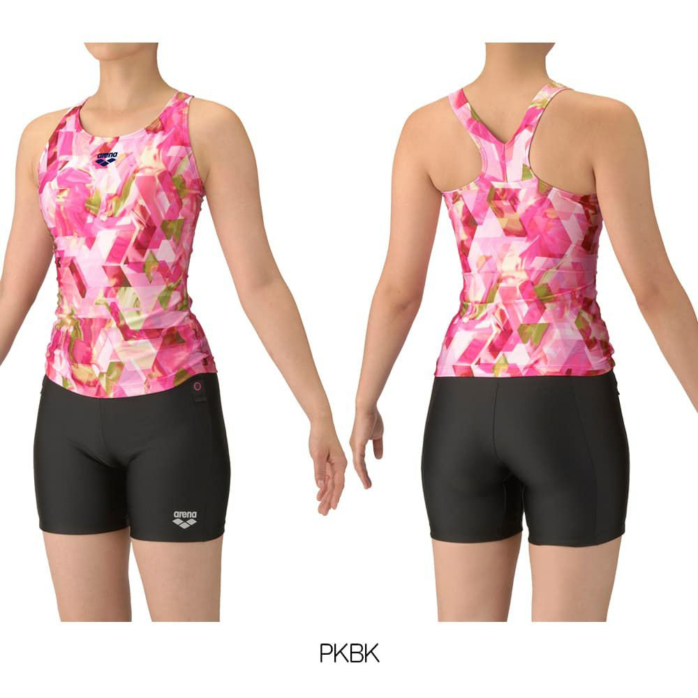 アリーナARENAフィットネス水着レディースフィットネスセパレーツYバックミドルレッグ差し込みパッドパッド付き2025年秋冬モデルAS5FWF56L