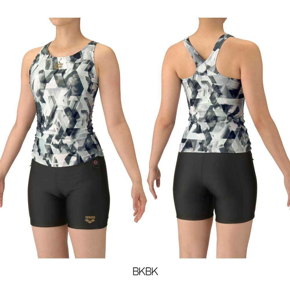 アリーナARENAフィットネス水着レディースフィットネスセパレーツYバックミドルレッグ差し込みパッドパッド付き2025年秋冬モデルAS5FWF56L