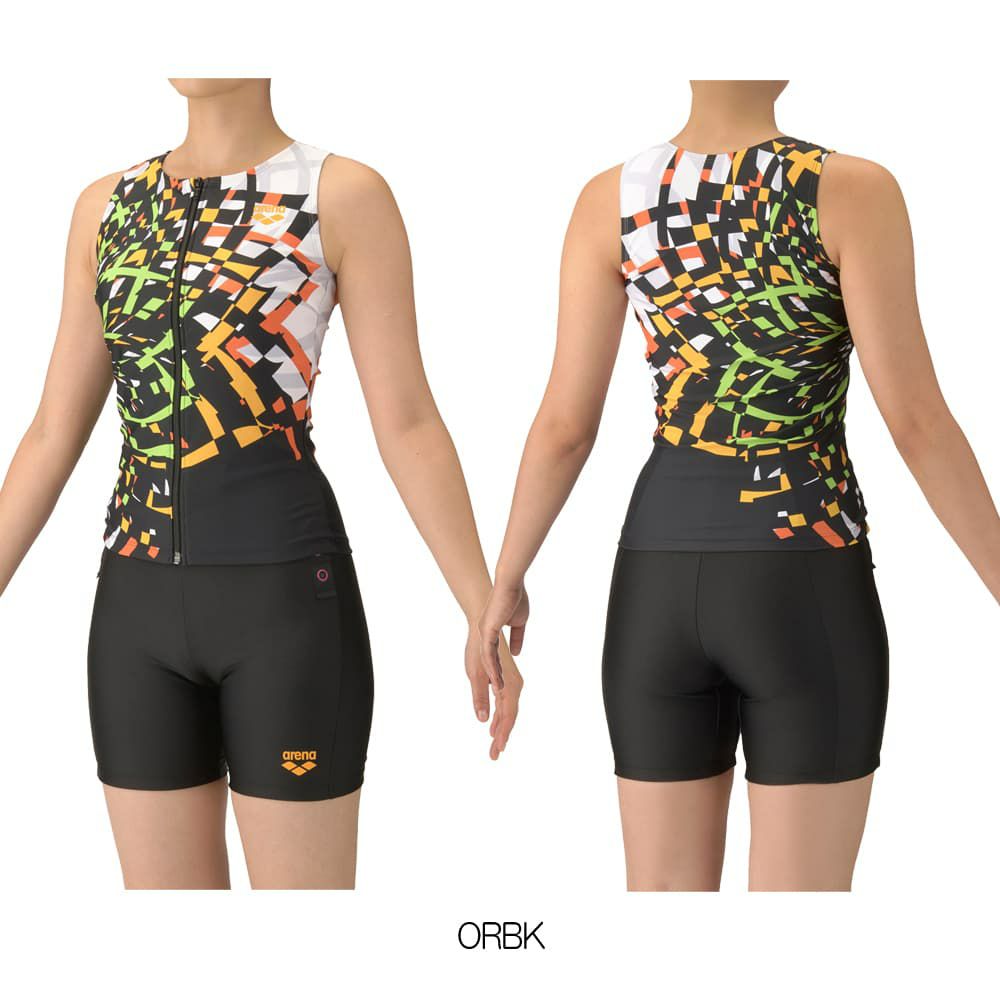 アリーナARENAフィットネス水着レディースフィットネスセパレーツカバーバックミドルレッグ差し込みパッドパッド付き2025年秋冬モデルAS5FWF58L