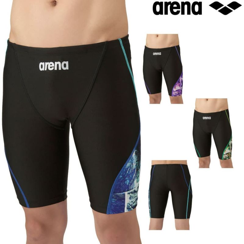 アリーナARENAフィットネス水着メンズフィットネススパッツハーフレッグAQUAEXA2025年秋冬モデルAS5FWF60M