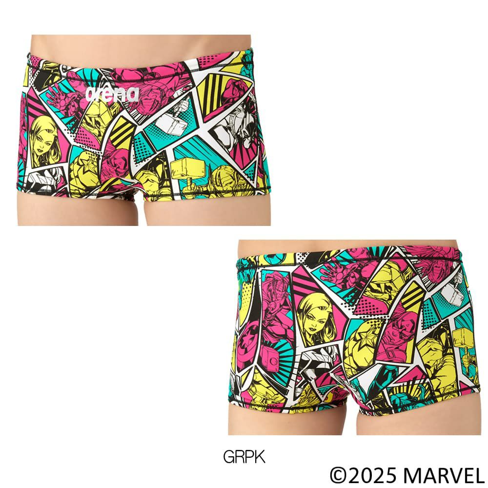 アリーナARENA競泳水着練習用水着メンズトレーニングスパッツショートレッグMARVELマーベルタフスーツ競泳練習水着2025年秋冬モデルAS5FWM51M