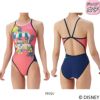 アリーナARENA競泳水着練習用水着ジュニア女子トレーニングワンピースオープンバックディズニー“ドナルド・ダック”“ヒューイ・デューイ・ルーイ”タフスーツ競泳練習水着2025年秋冬モデルAS5FWM52G