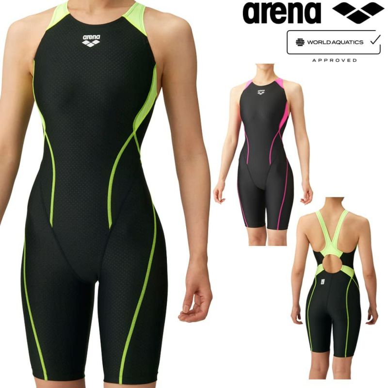 アリーナARENA競泳水着レディースfina承認セイフリーバックスパッツ着やストラップオールインワンAQUARACINGAQUASTRIPE-DARN-2050Wfinaマークあり