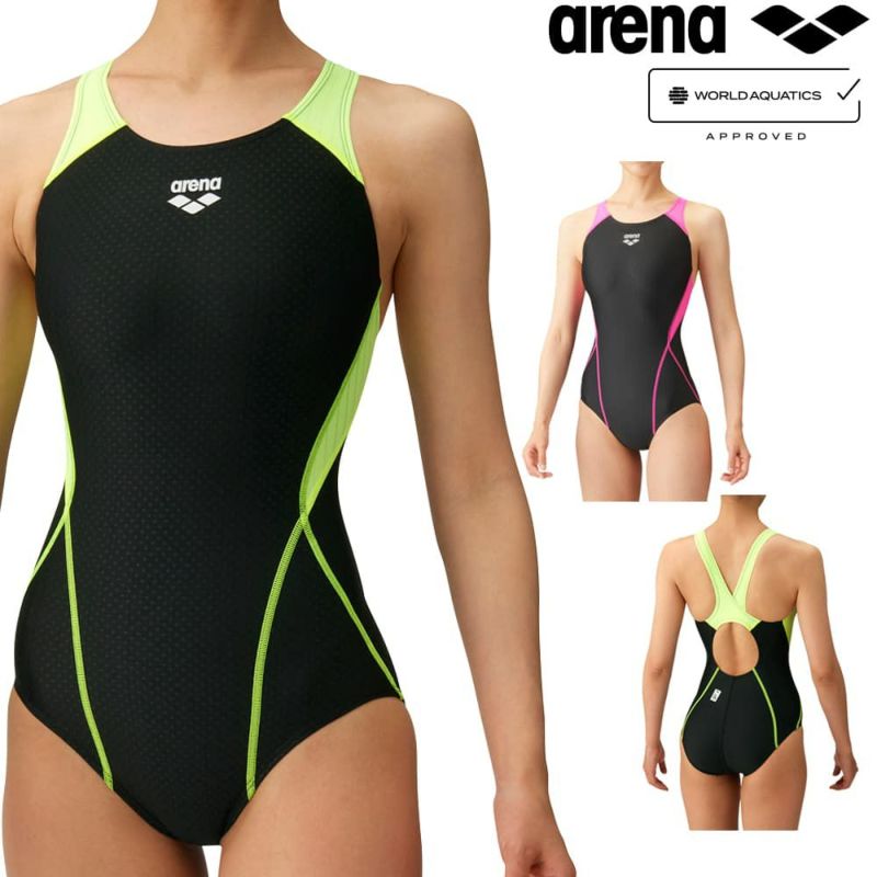 アリーナARENA競泳水着レディースWA承認モデルセイフリーバック着やストラップAQUARACINGAQUASTRIPE-DARN-2051Wfinaマークあり