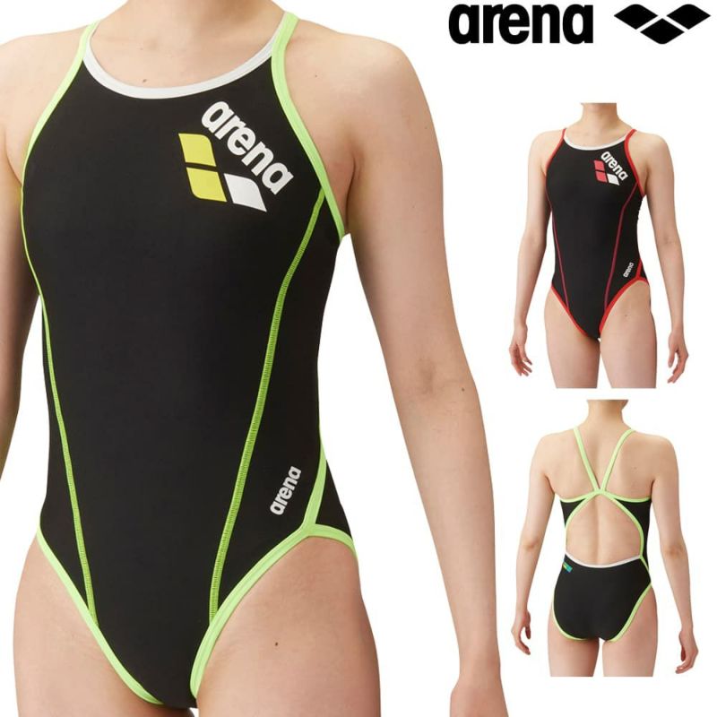 アリーナARENA競泳水着練習用水着レディーストレーニングワンピースオープンバックタフスキンT2E競泳練習水着2024年春夏モデルSAR-4100W