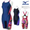 ミズノMIZUNO競泳水着レディースWA承認モデルSTREAMACEハーフスーツマスターズバックオールインワンストリームフィットA2025年春夏モデルN2MGC743finaマークあり