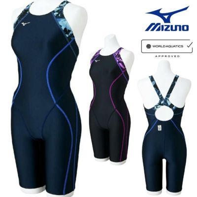 SO1-86A△ミズノ製スピード競泳水着 つるつる光沢ブラック M■ MIZUNO（ミズノ）競泳用水着 GX・SONIC 6 NV ハーフスーツ