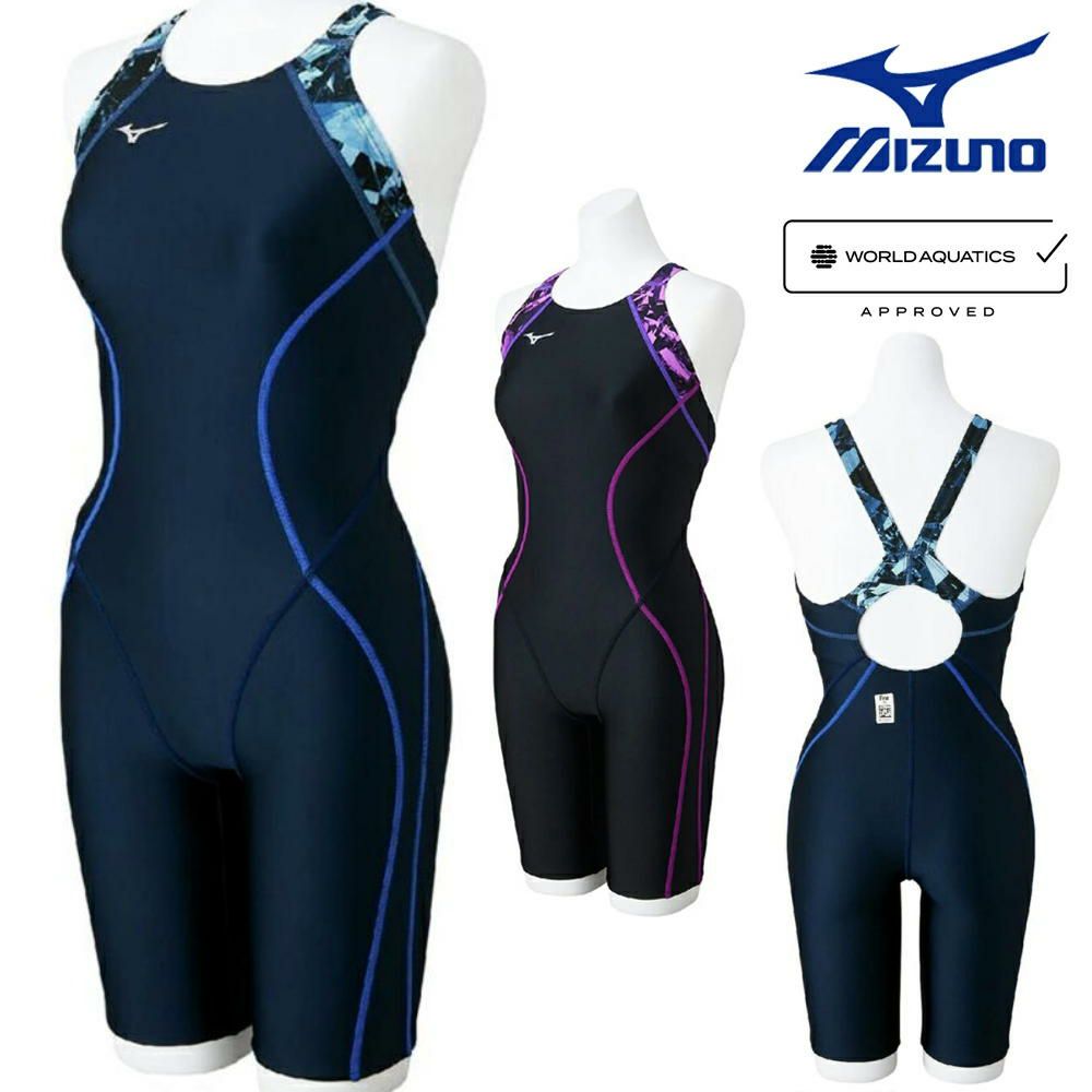 ミズノMIZUNO競泳水着レディースWA承認モデルSTLalaハーフスーツマスターズバックオールインワン2025年春夏モデルN2MGC746finaマークあり