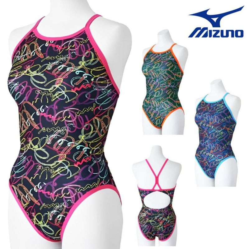 ミズノMIZUNO競泳水着練習用水着レディースエクサースーツミディアムカットEXERSUITSU-FitRiCollection池江璃花子競泳練習水着2025年春夏モデルN2MAC767
