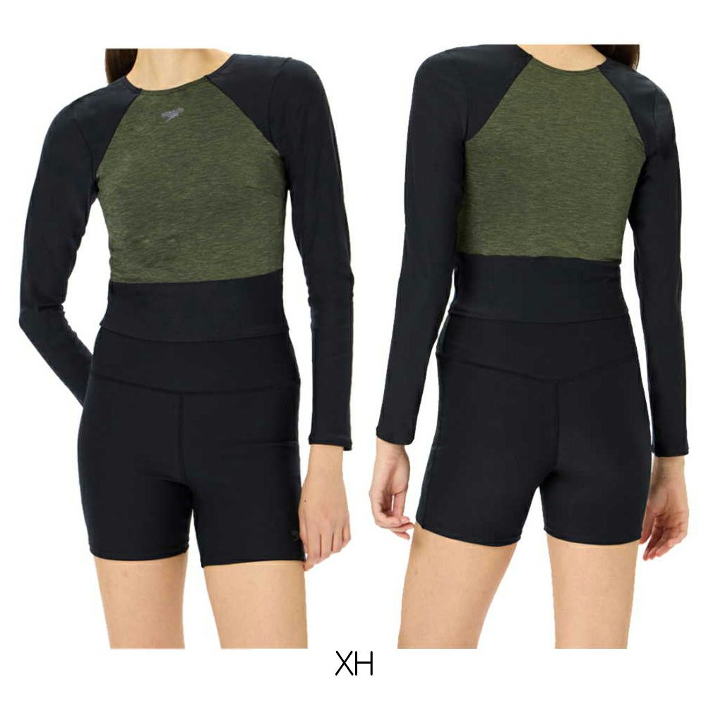 スピードSPEEDOフィットネス水着レディースミニマムロングスリープパッド付きENDURANCEECO2024年秋冬モデルSFW22450