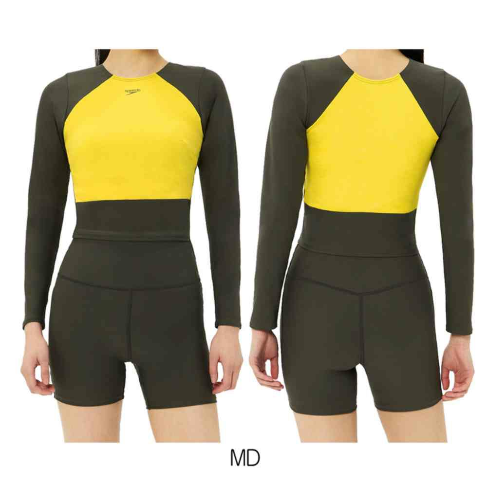 スピードSPEEDOフィットネス水着レディースミニマムロングスリープパッド付きENDURANCEECO2024年秋冬モデルSFW22450