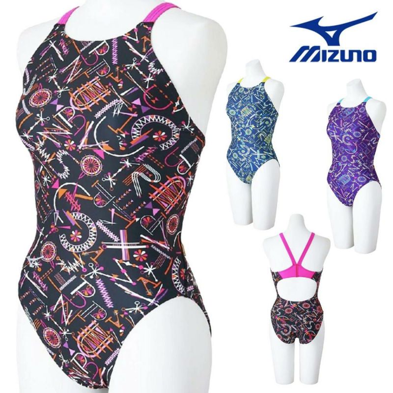 ミズノMIZUNO競泳水着練習用水着レディースエクサースーツミディアムカットEXERSUITSU-Fit競泳練習水着2025年春夏モデルN2MAC785