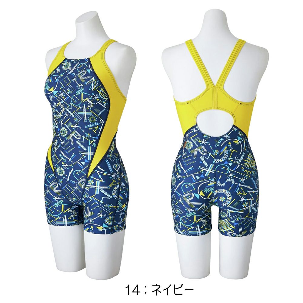 ミズノMIZUNO競泳水着練習用水着レディースエクサースーツミディアムハーフスーツEXERSUITSU-Fit競泳練習水着2025年春夏モデルN2MGC786