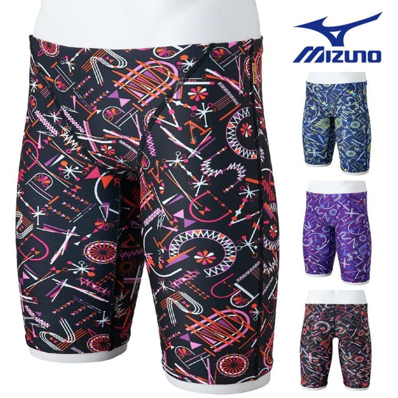 ミズノMIZUNO競泳水着練習用水着メンズエクサースーツハーフスパッツEXERSUITSU-Fit競泳練習水着2025年春夏モデルN2MBC586