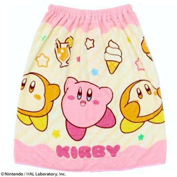 丸眞マルシン巻きタオル60cm丈星のカービィくいしんぼうカービィとフレンズラップタオル水泳小物スイミングプールタオル