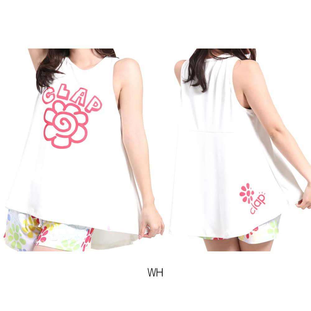 クラップCLAPハナマルクラップフレアータンクレディーススポーツアパレルトレーニングフィットネス女性CTS25038