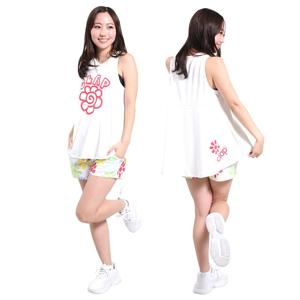 クラップCLAPハナマルクラップフレアータンクレディーススポーツアパレルトレーニングフィットネス女性CTS25038