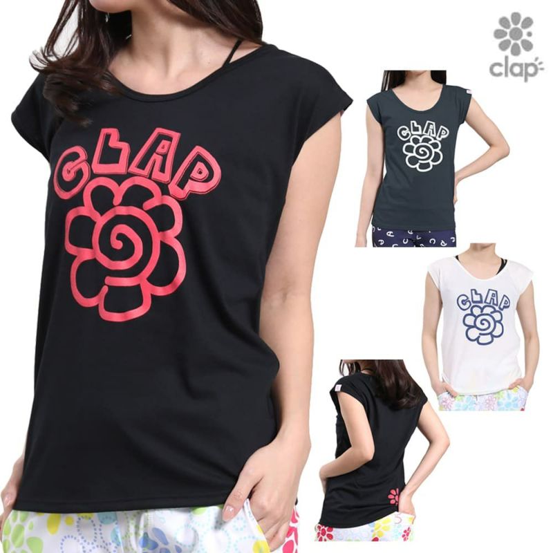 クラップCLAPハナマルクラップストレッチティーレディーススポーツアパレルトレーニングフィットネス女性CTS25039