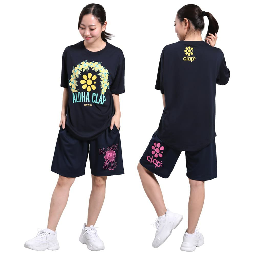 クラップCLAPアロハクラップドライコットンティーレディーススポーツアパレルトレーニングフィットネス女性CTS25042