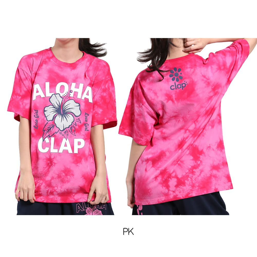 クラップCLAPロコガールタイダイティーレディーススポーツアパレルトレーニングフィットネス女性CTS25044