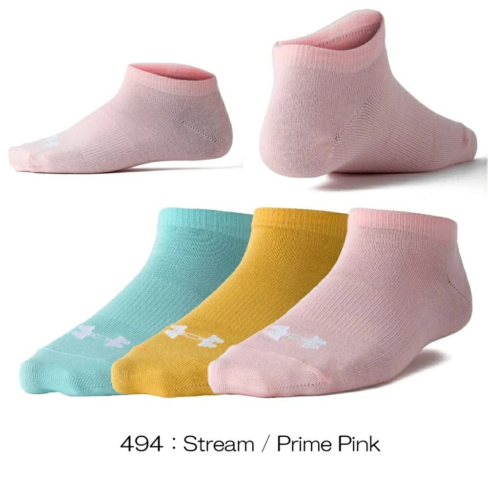 アンダーアーマーUNDERARMOURUAノーショーソックスレディース3足セット靴下女性U1359233