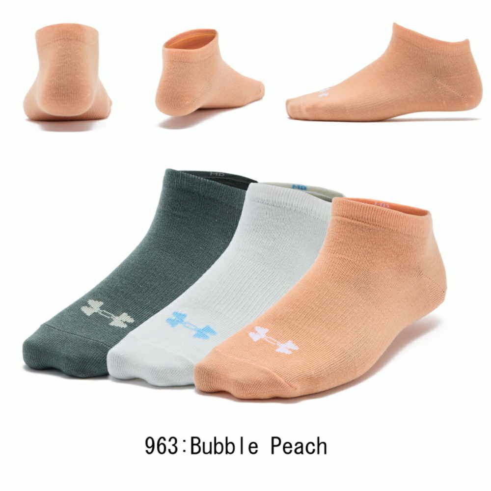 アンダーアーマーUNDERARMOURUAノーショーソックスレディース3足セット靴下女性U1359233