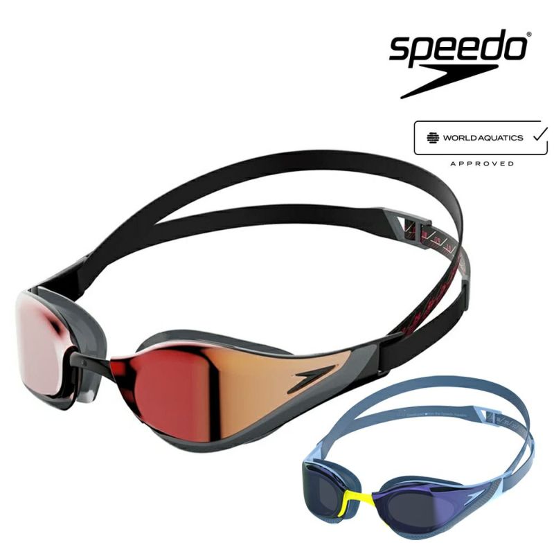 ミラーゴーグル水泳スピードSPEEDOファストスキンピュアフォーカスミラーFINA承認スイミングレーシング競泳SE01951-4