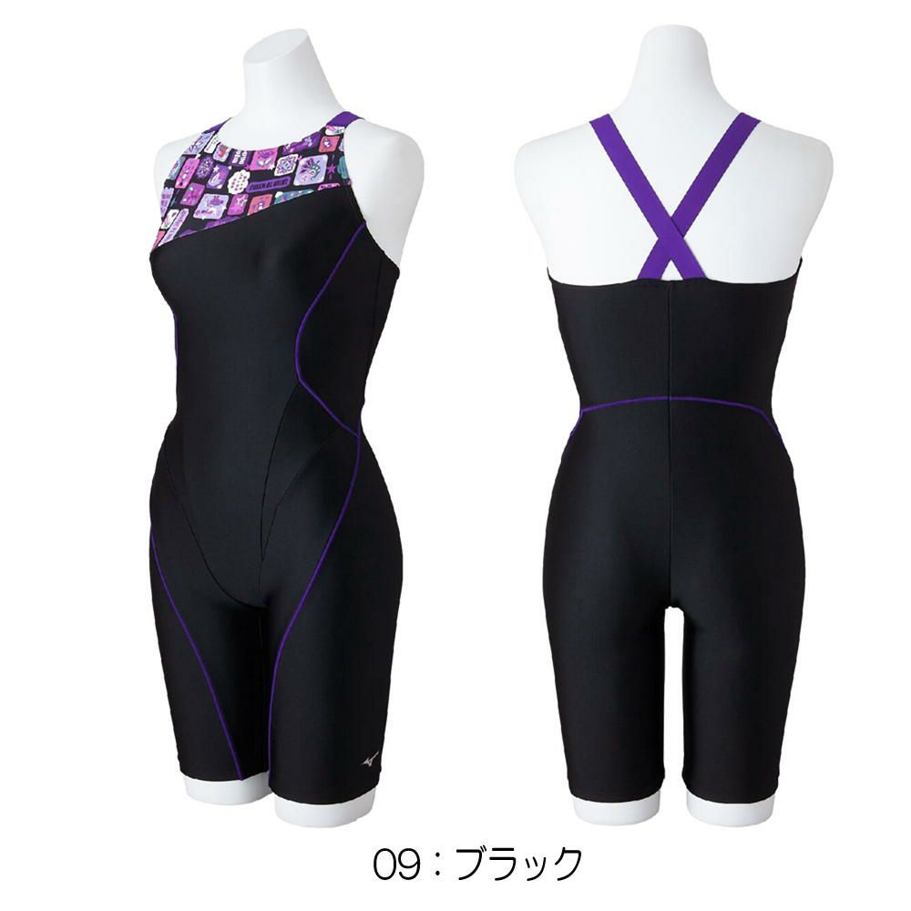 ミズノMIZUNOフィットネス水着レディースSTROKEONEオールインワンパッド付き2025年春夏モデルN2JGC807