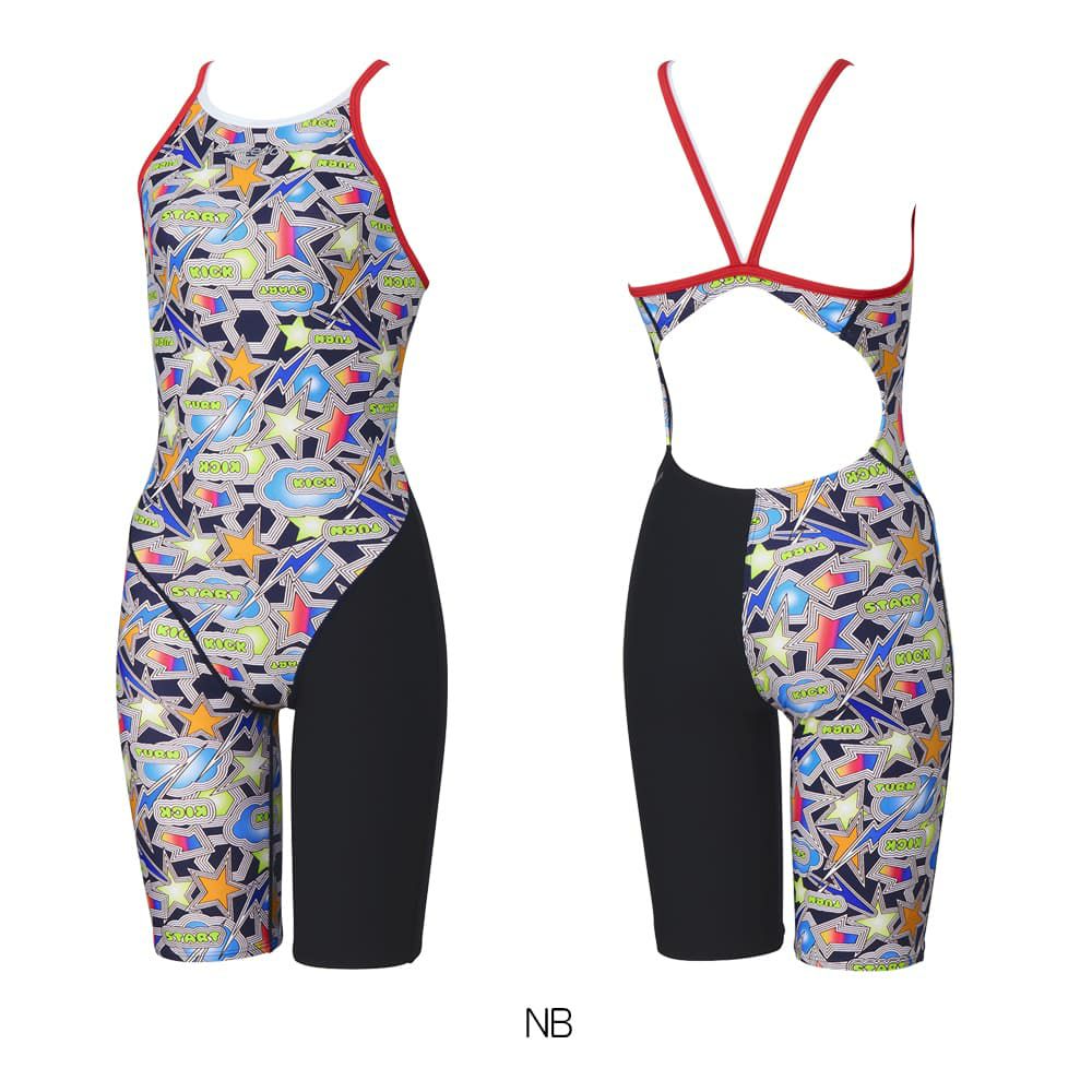 スピードSPEEDO競泳水着練習用水着レディーススパークリングターンズニースキンオールインワンENDURANCEECO競泳練習水着2025年秋冬モデルSTW12556