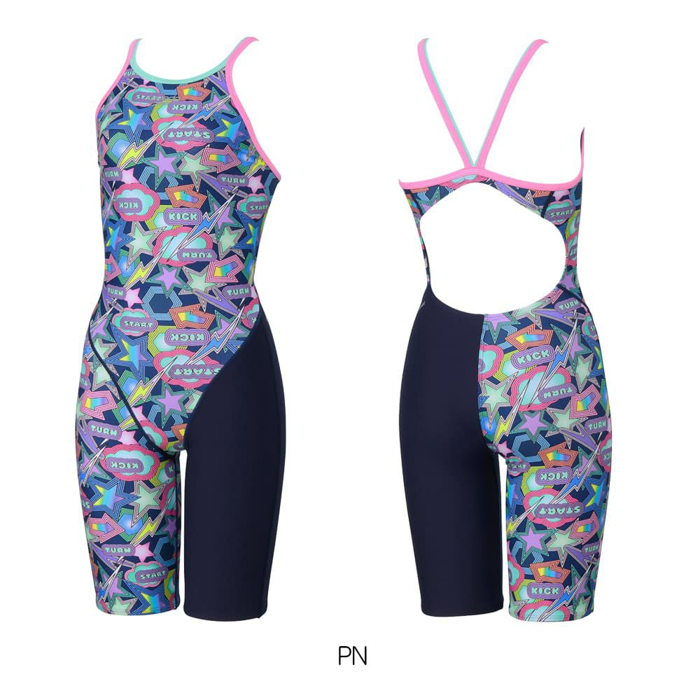 スピードSPEEDO競泳水着練習用水着レディーススパークリングターンズニースキンオールインワンENDURANCEECO競泳練習水着2025年秋冬モデルSTW12556