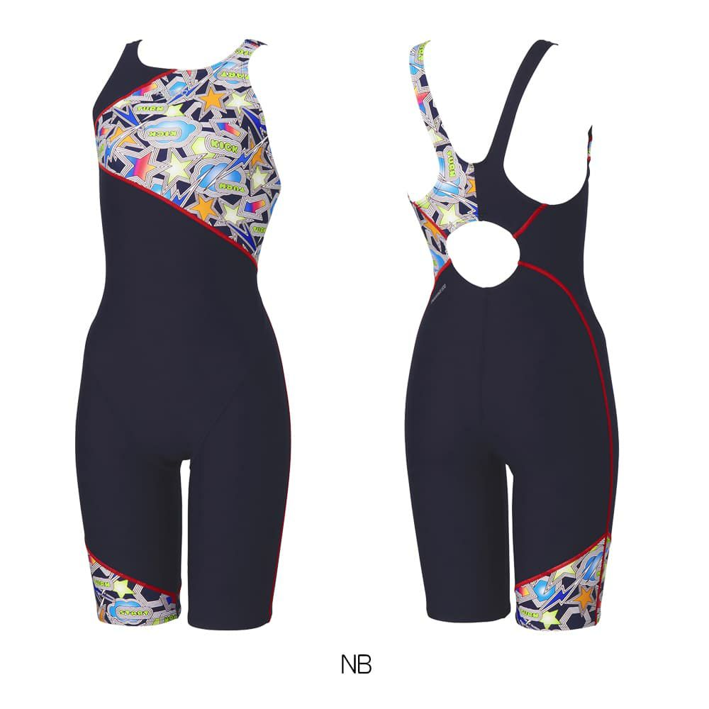 スピードSPEEDO競泳水着練習用水着レディーススパークリングターンズパズルミニオープンバックニースキンオールインワンENDURANCEECO競泳練習水着2025年秋冬モデルSTW12557