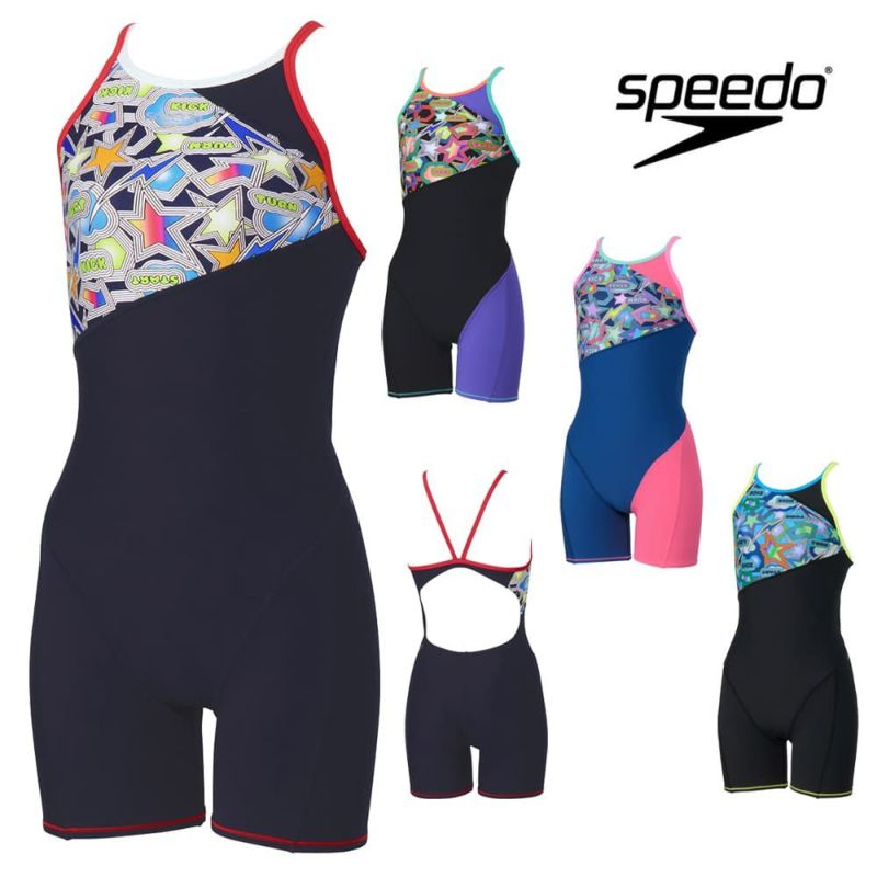 スピードSPEEDO競泳水着練習用水着レディーススパークリングターンズショートニースキンオールインワンENDURANCEECO競泳練習水着2025年秋冬モデルSTW12558