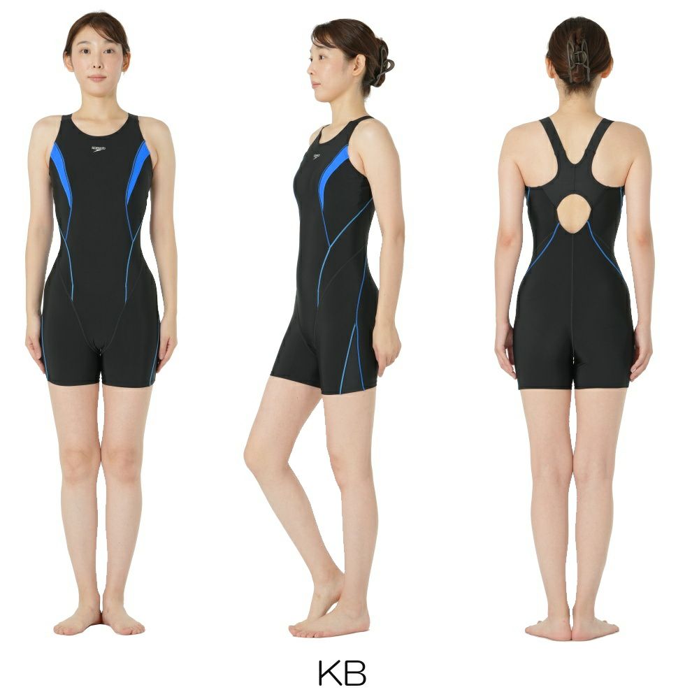 スピードSPEEDOフィットネス水着レディースフィールアップルースンハーフニースキンオールインワンUltraStretch0パッド付き2025年秋冬モデルSFW12561
