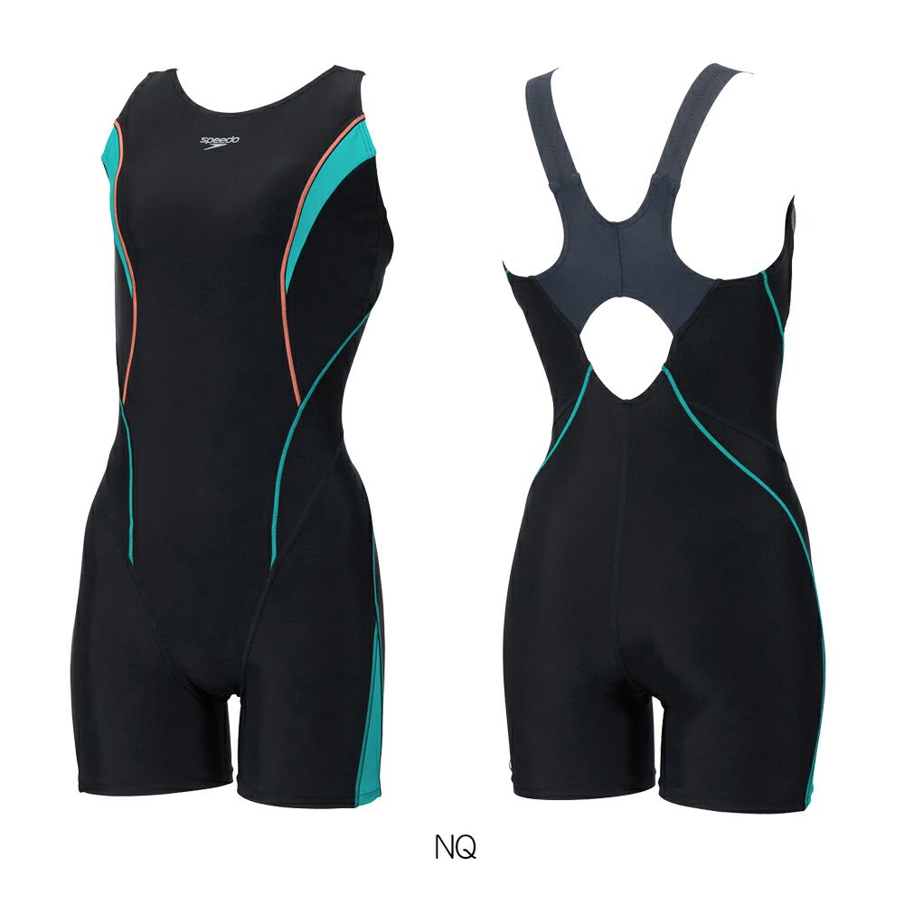 スピードSPEEDOフィットネス水着レディースフィールアップルースンハーフニースキンオールインワンUltraStretch0パッド付き2025年秋冬モデルSFW12561