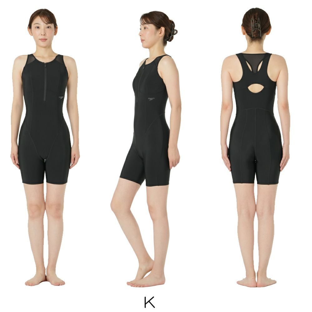 スピードSPEEDOフィットネス水着レディースビルドアップニースキンオールインワンUltraStretch0パッド付き2025年秋冬モデルSFW12562