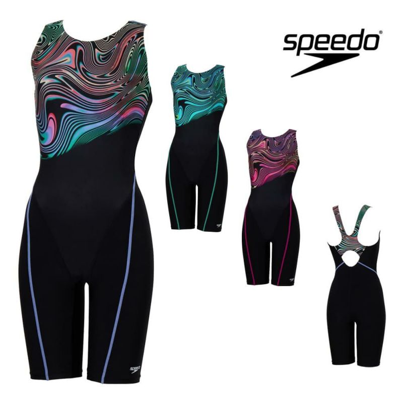 スピードSPEEDOフィットネス水着レディースアクアラバルースンニースキンオールインワンUltraStretch0パッド付き2025年秋冬モデルSFW12568