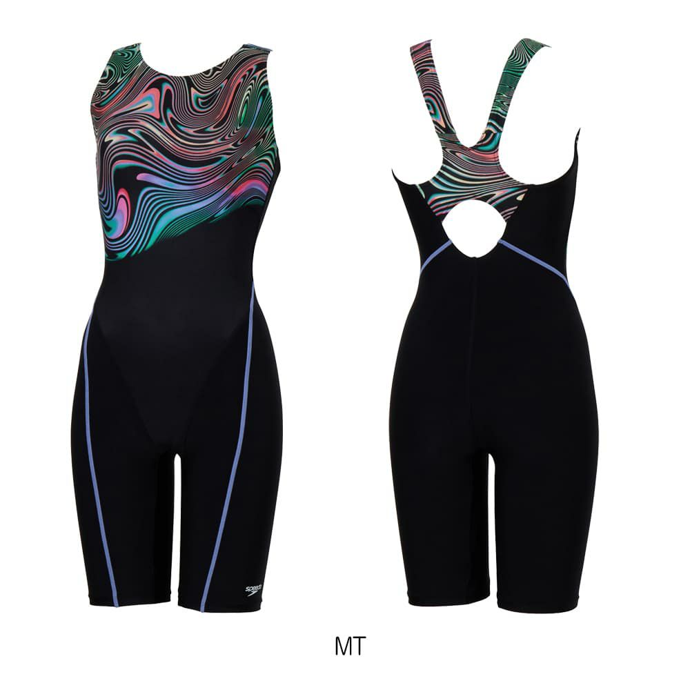 スピードSPEEDOフィットネス水着レディースアクアラバルースンニースキンオールインワンUltraStretch0パッド付き2025年秋冬モデルSFW12568