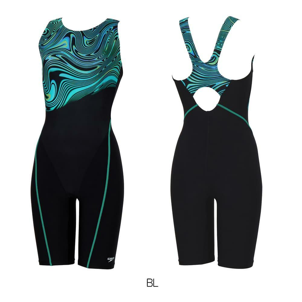スピードSPEEDOフィットネス水着レディースアクアラバルースンニースキンオールインワンUltraStretch0パッド付き2025年秋冬モデルSFW12568