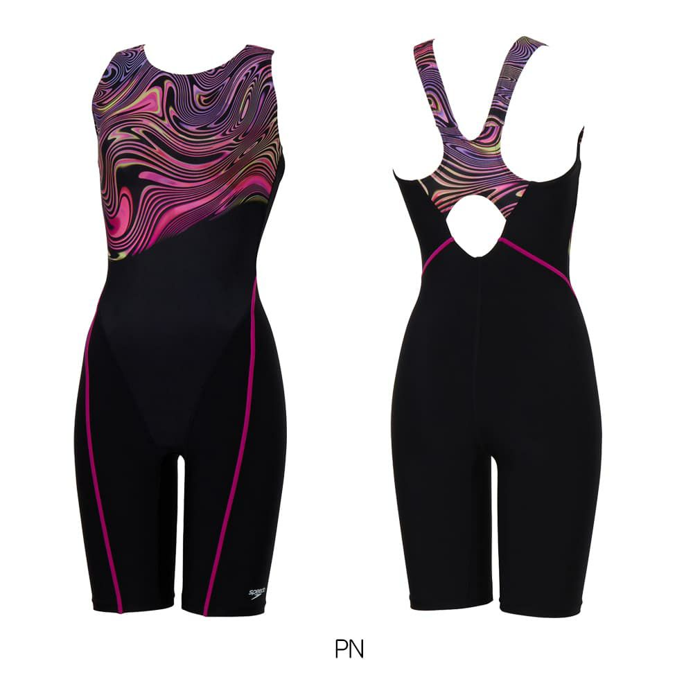 スピードSPEEDOフィットネス水着レディースアクアラバルースンニースキンオールインワンUltraStretch0パッド付き2025年秋冬モデルSFW12568