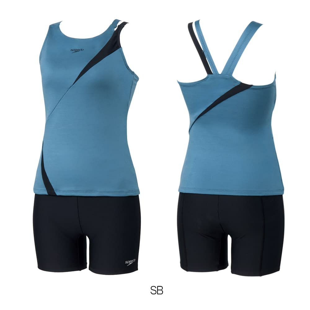 スピードSPEEDOフィットネス水着レディースディアゴナプロセパレーツHeatherStretchProパッド付き2025年秋冬モデルSFW22560