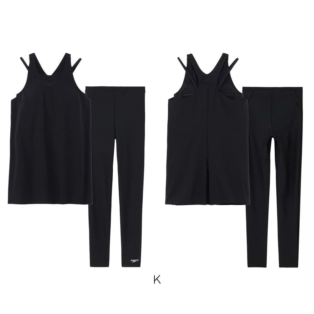 スピードSPEEDOフィットネス水着レディースエアパロングSoftandStretchTaffetaパッド付き2025年秋冬モデルSFW22561