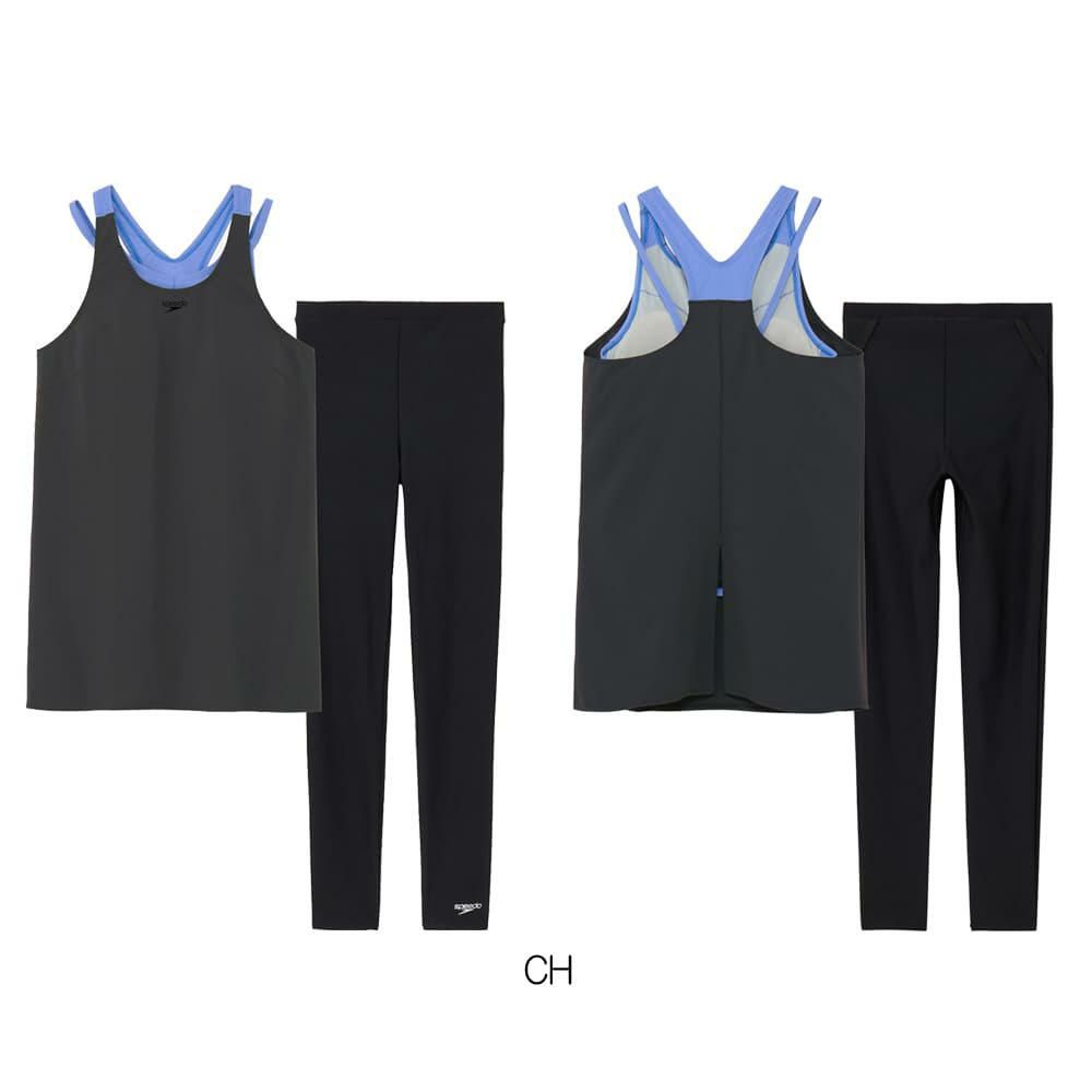 スピードSPEEDOフィットネス水着レディースエアパロングSoftandStretchTaffetaパッド付き2025年秋冬モデルSFW22561