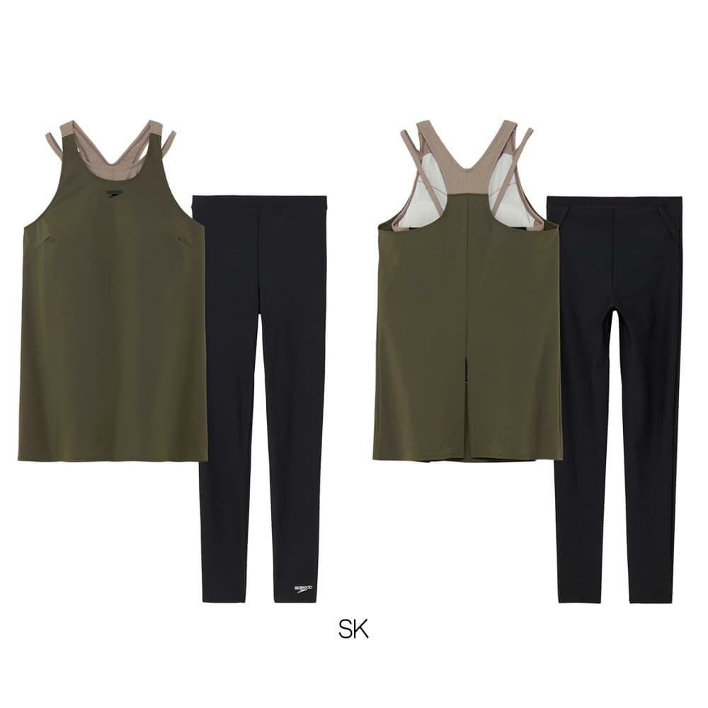 スピードSPEEDOフィットネス水着レディースエアパロングSoftandStretchTaffetaパッド付き2025年秋冬モデルSFW22561