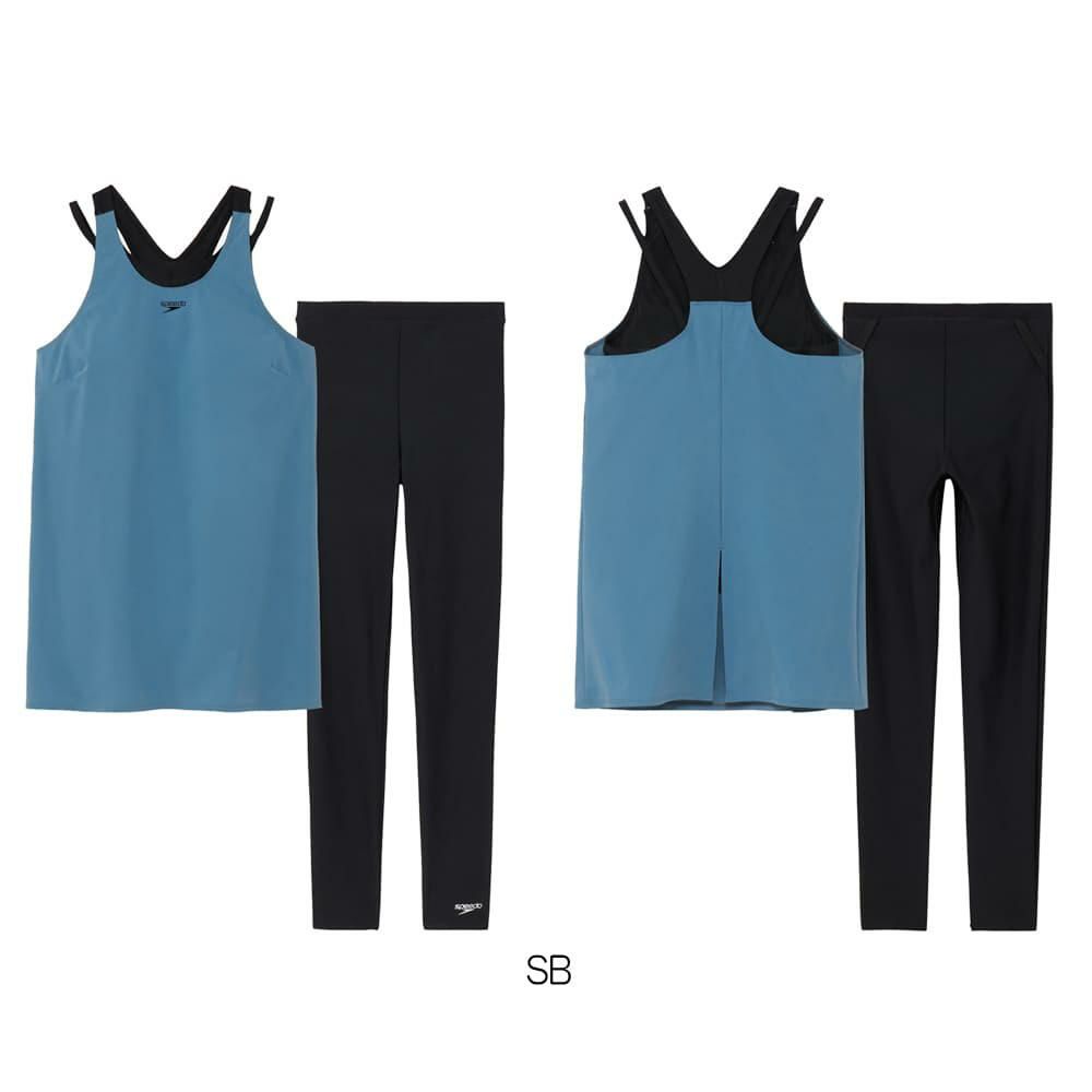 スピードSPEEDOフィットネス水着レディースエアパロングSoftandStretchTaffetaパッド付き2025年秋冬モデルSFW22561