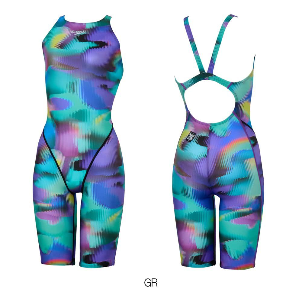 スピードSPEEDO競泳水着レディースWA承認モデルフレックスシグマカイオープンバックニースキン2オールインワンFLEXΣχ2025年秋冬モデルSCW12550Ffinaマークあり